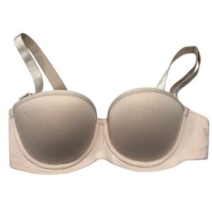 ThirdLove 24/7 Classic Strapless Bra Womens 34A 1/2 Beige Padded Underwire